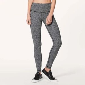 Lululemon Wunder Under High Rise Gray Tights size 4